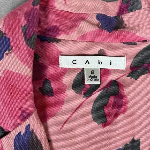 VTG Cabi Pink Floral Two Button Blazer Womens 8 Feminine Cottagecore - Picture 3 of 8